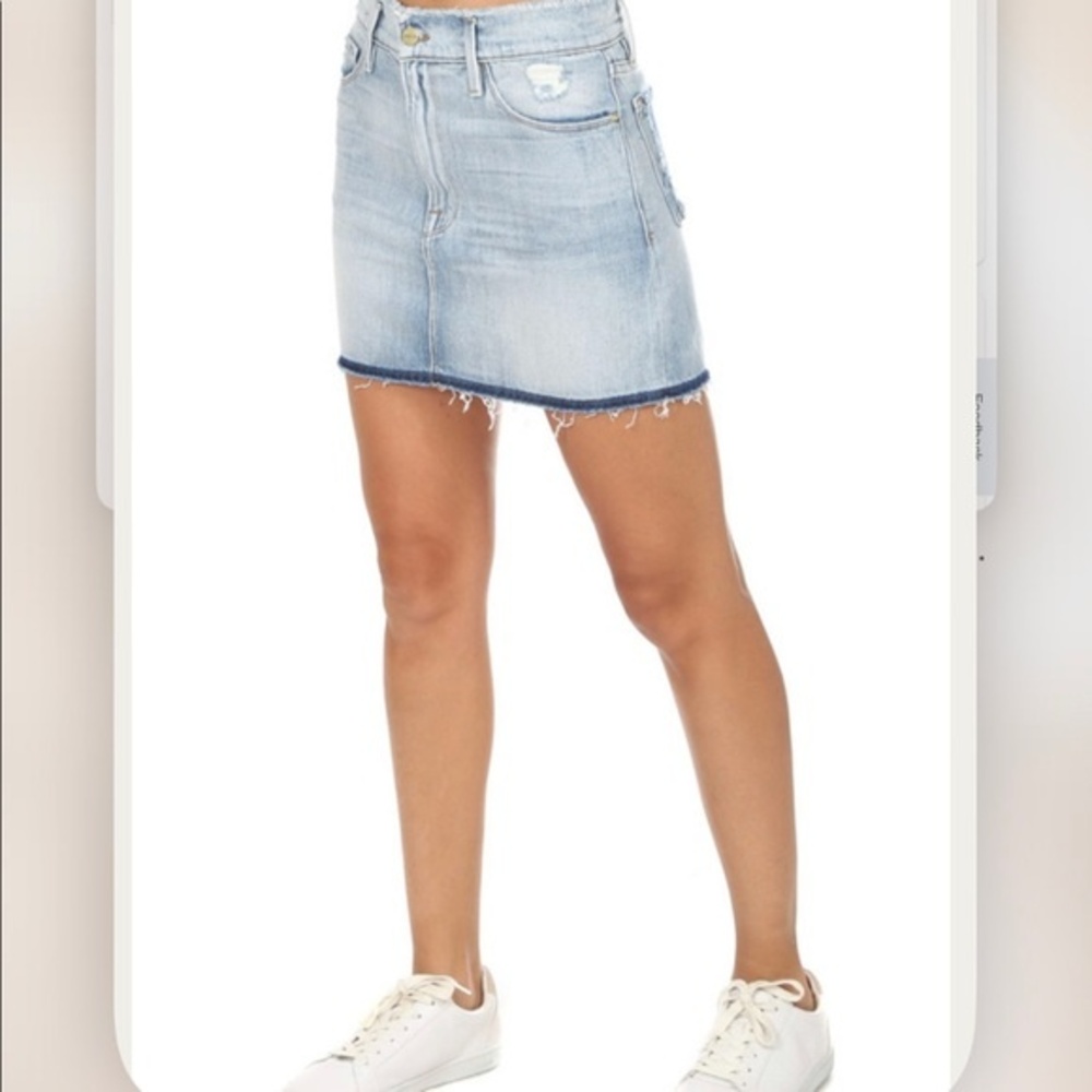 Frame Denim frayed mini denim skirt Sawyer